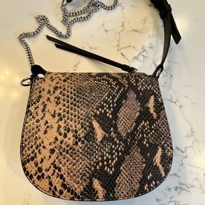 AllSaints Snake Print Mini round crossbody bag
